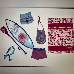 American Girl 2011 GOTY Kanani Beach Outfit & Paddle Board W/ Life Vest & Towel